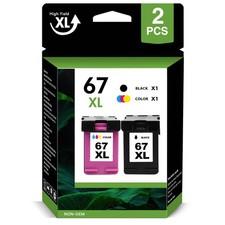 67XL Ink Cartridge for HP 67 Ink Deskjet 2700e 2800e 2852e 2855e Envy 6055e 6455