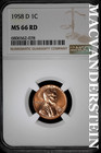 1958-D Lincoln Wheat Cent- NGC MS66 RD- Lustrous- No Reserve #SLA636 — photo 1