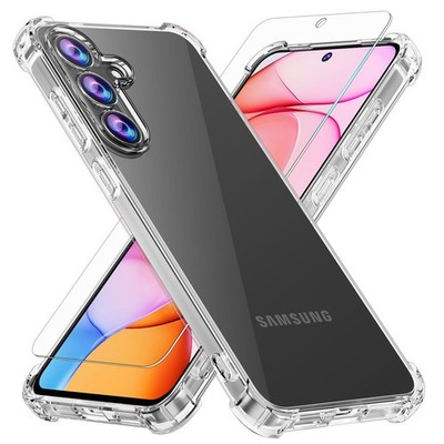 Case for Samsung Galaxy S25 FE Case with Tempered Glass Screen Protector, Sof...