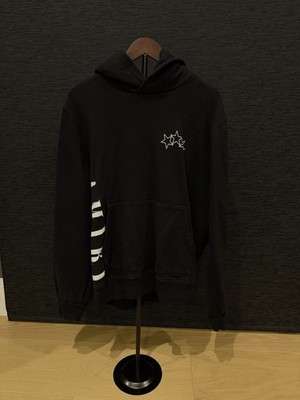 Amiri Men s Vertical Logo Hoodie Black Size L