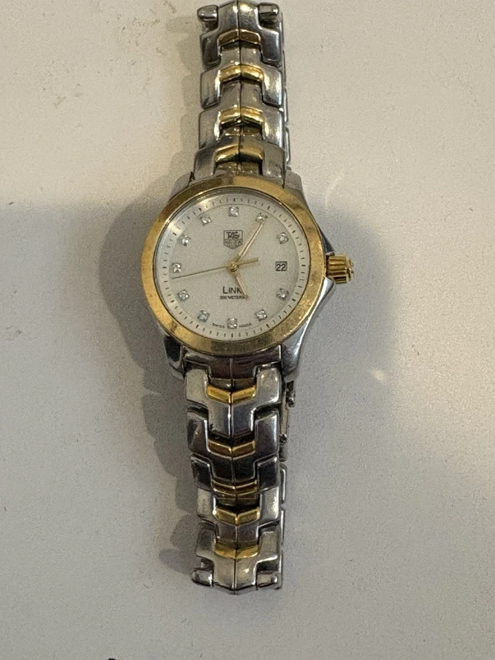 TAG Heuer Link womens Watch WJF1353 MOP & diamond dial  SS and 18kbezel fit 6.5” - Image 2 of 4