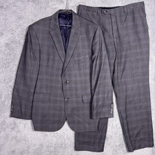 Jos A Bank Reserve Suit Mens 44R 38 Reda 1865 Wool Windowpane 2 Piece Set
