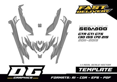 SEADOO GTR GTI GTS 130 155 170 215 2011-2019 Graphic Template Service VECTOR 1:1