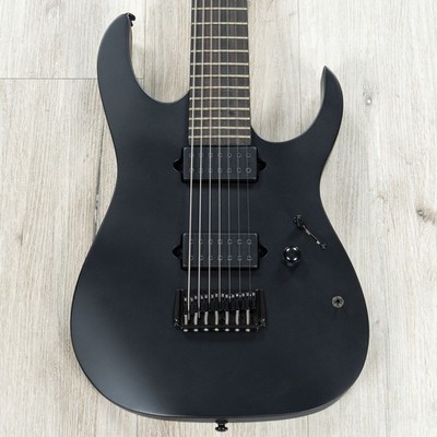 Ibanez RGIXL7BKF RG Iron Label Guitar, Ebony Fretboard, Black Flat