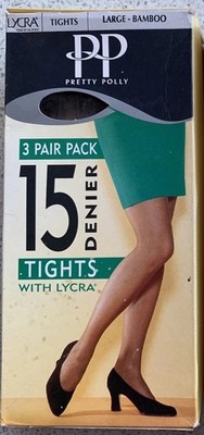 Pretty Polly tights  L  Bamboo 3 pairs 