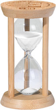Wooden Sand Timers,10 Minute Stunning Glass Bamboo White Sand Hourglass for Prod