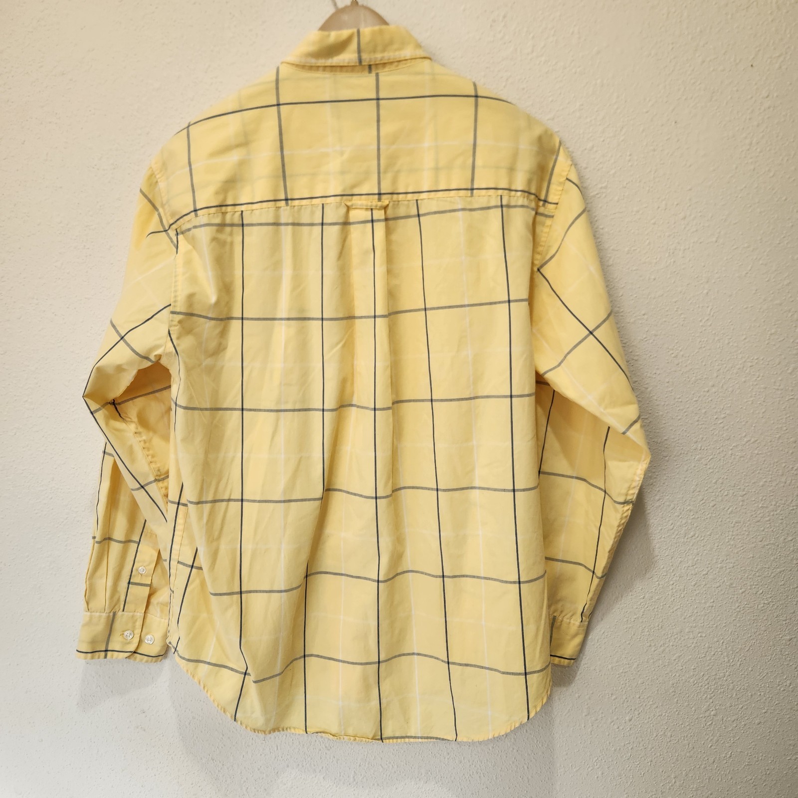 Consensus Men’s Medium Yellow Windowpane Plaid Sh… - image 2