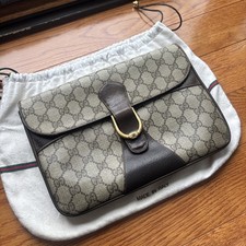 Gucci Old GG Supreme Shoulder Bag Brown Canvas Crossbody Used