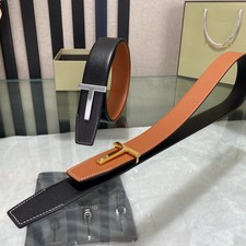 Tom Ford Mens Black/Brown Reversible Leather Belt Simple T Buckle