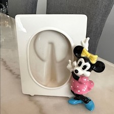 Vintage Disney Minnie Mouse Ceramic Picture Frame Walt Disney Japan 3.5 X 5