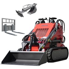 HY480C FREE Ship/ unloading Mini Skid Steer Loader 23HP+Forks+STRAICHT DIGGER