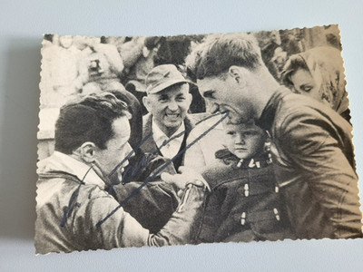 Autogramm Luigi Taveri Jim Redman Foto 1963 Rennfahrer Sieger Schleizer Dreieck