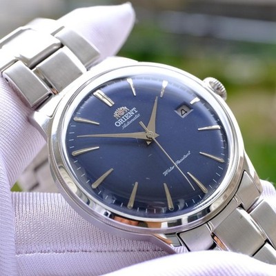 Orient Bambino Automatic Blue Wristwatch Timepiece Authentic Condition