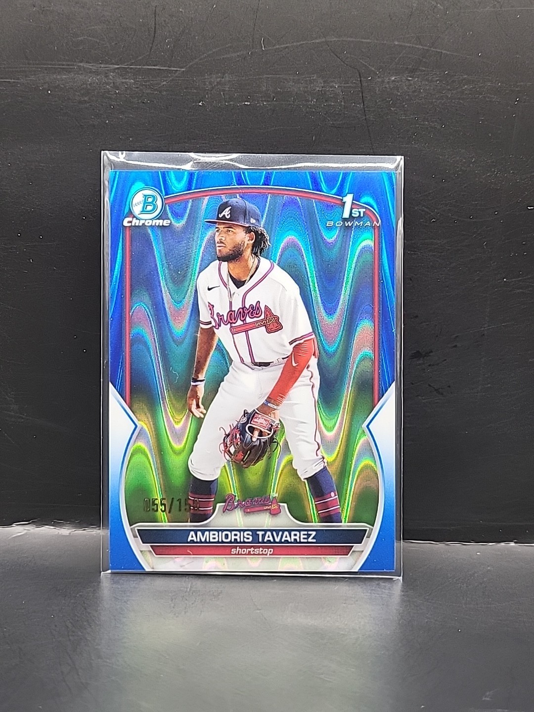 Ambioris Tavarez 2023 1st Bowman Chrome Blue Raywave #d/150 Braves BCP-33