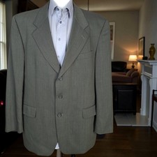 Bachrach Blazer Jacket Mens 46L Green Herringbone 3 Button Canada