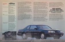 1987 Ford Thunderbird Turbo Coupe Car Print Ad - And Where Can It Take You.