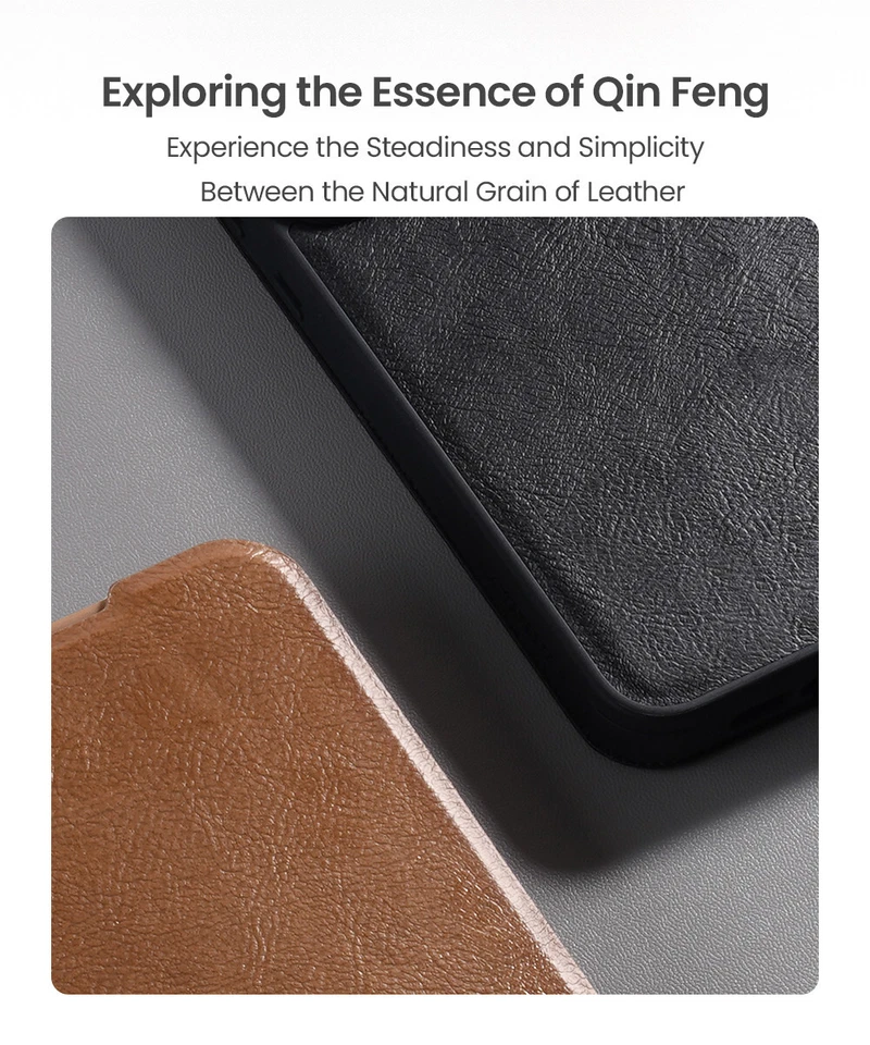 Funda de cuero abatible con lente de cámara lateral clásica Nillkin para Samsung S25 Edge Foto 3 de 4