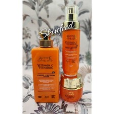 Active Caviar Drip Vitamin C  Turmeric Firming Whitening Lotion Set  ORIGINAL 