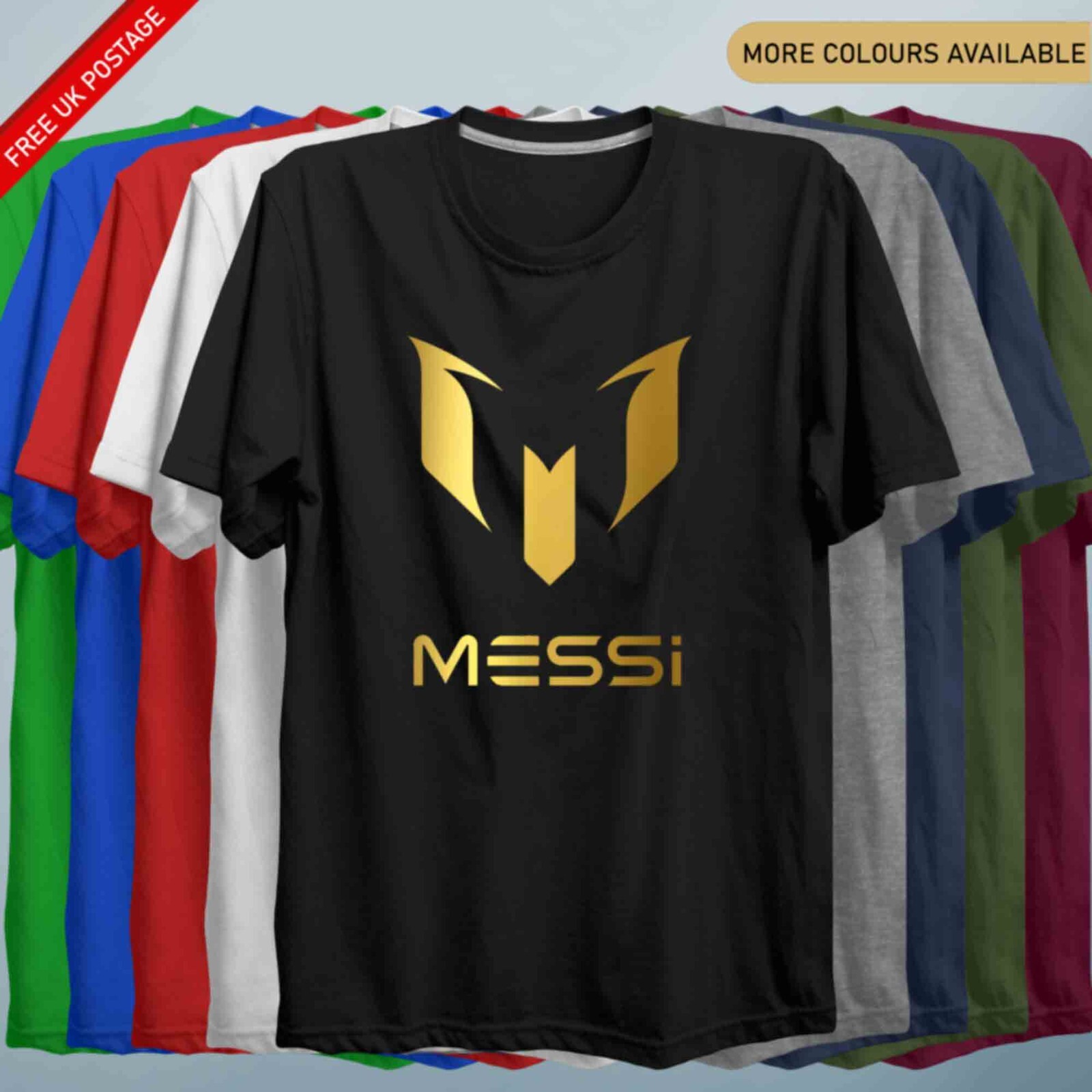 Kids Messi T-Shirt #10 Boys Girls Football Top Soccer Gold Messi T Shirt Cotton