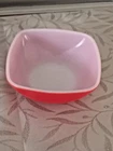 Vintage Pyrex 410 Red Square Hostess Dip Bowl 12 oz 4.75 in