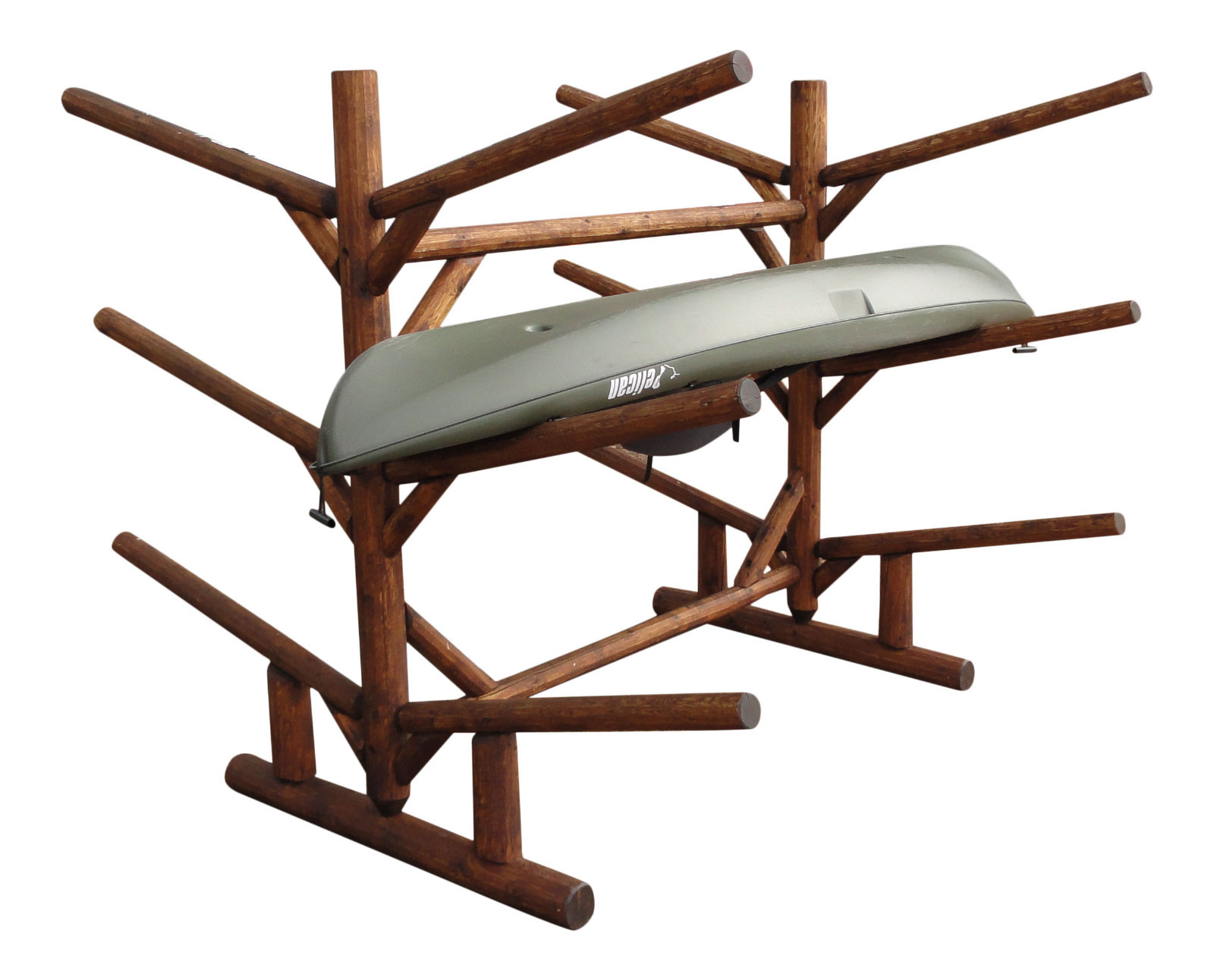 Log Kayak Rack 6place Canyon Brown Finish By Hitch Exclusives eBay