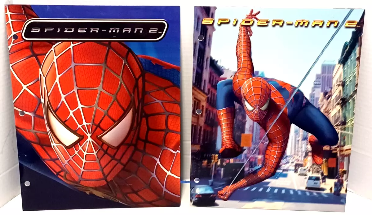 Set Of 2 Spiderman 2 Movie Merchandise Pocket Folder Portfolio VGC