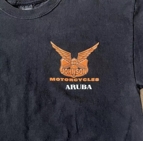 Big Johnson Motorcycles Aruba Souvenir Tourist T-Shirt Mens XL Vtg Y2K Crewneck - Picture 4 of 7