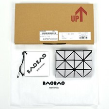 NWT 325 Baobao Issey Miyake Matte Light Gray Geometric PVC Wallet AUTHENTIC