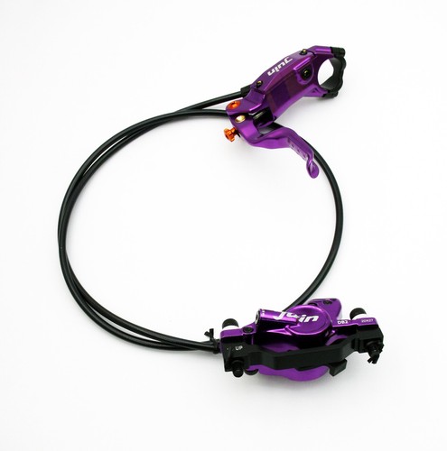 Juego de frenos de disco hidráulicos para bicicleta de montaña Juin Tech DB2 con rotores de 160 mm púrpura - Imagen 6 de 13
