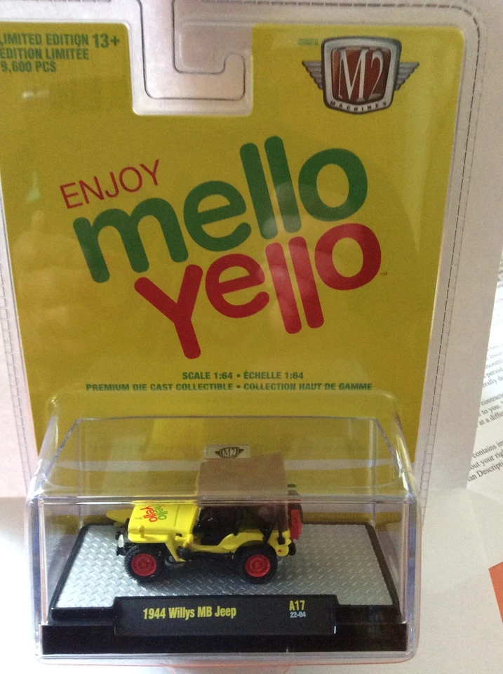 2022 M2 Machines 1:64 Mello Yello 1944 WILLYS  JEEP With Surfboard  A17-22-04 - - Image 2 of 3