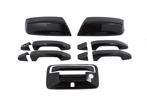 Gloss Black Top Mirror Door Handle Tailgate Covers Kit For 14-18 Chevy Silverado