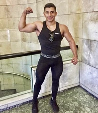 Men's Jock Bodybuilding Nike Spandex Tights Compression Pants Black L