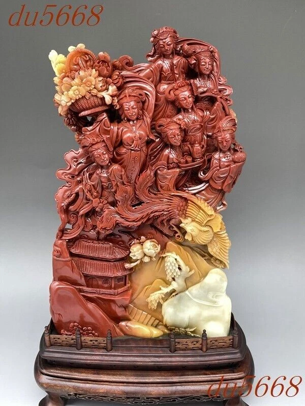 佛多色寿山石主中国风雕像、雕像| eBay