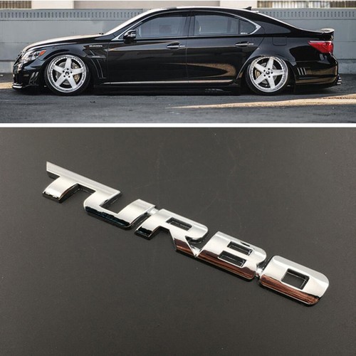 3D TURBO Silver Metal Letter Sticker Emblem Badge Auto Car Styling