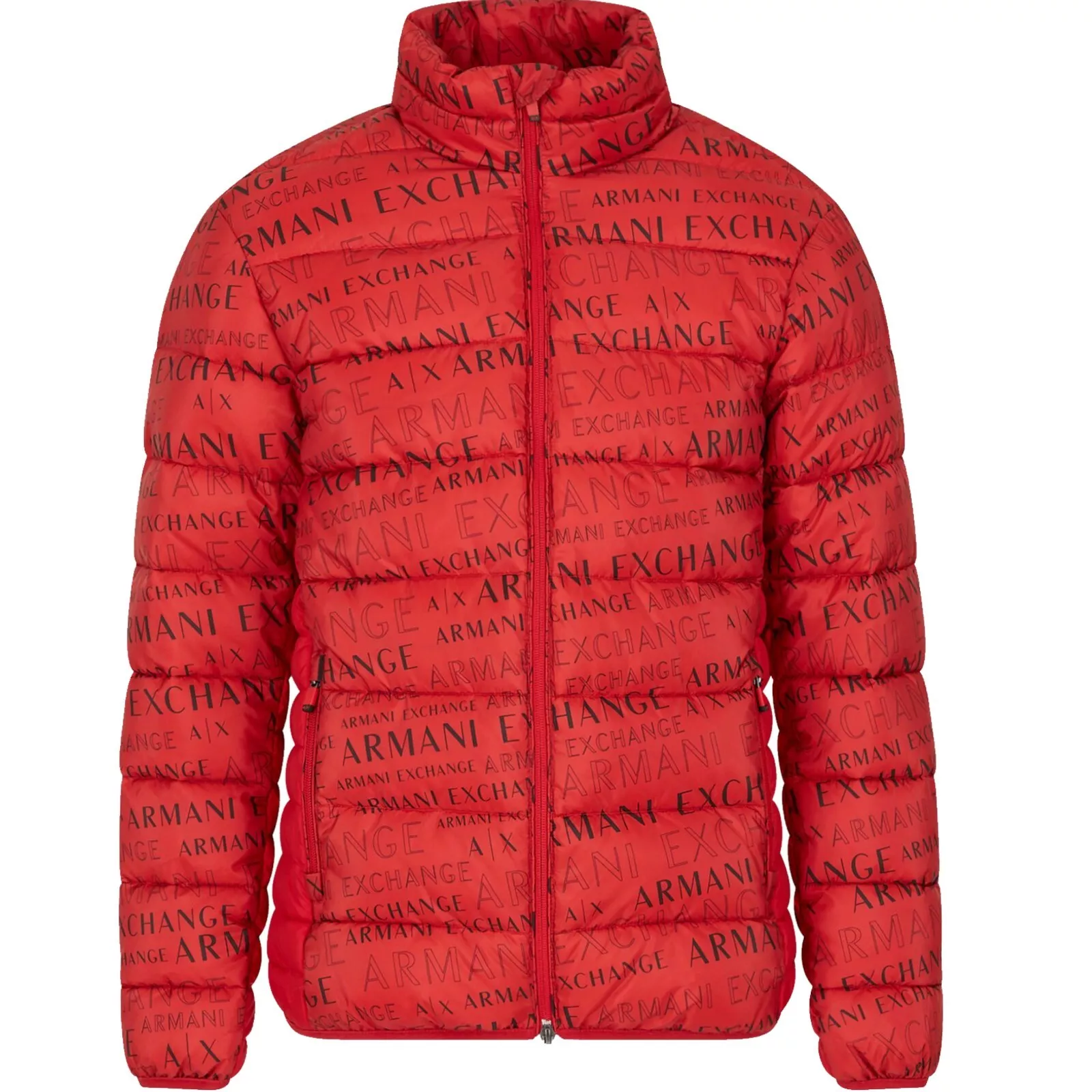 Red armani puffer jacket sale