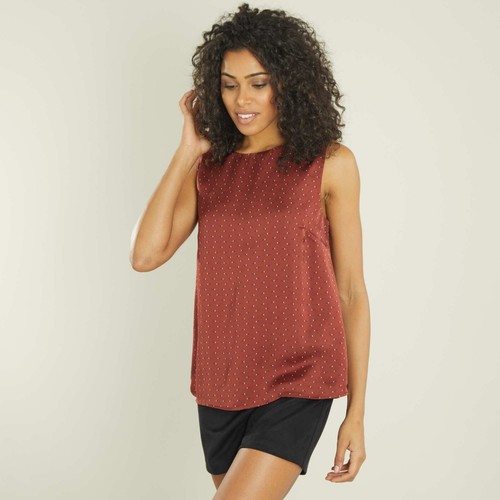 Kiabi Blusa Donna Effetto Raso Scollatura Rotonda Stmapa All Over Senza Maniche - Imagen 44 de 58