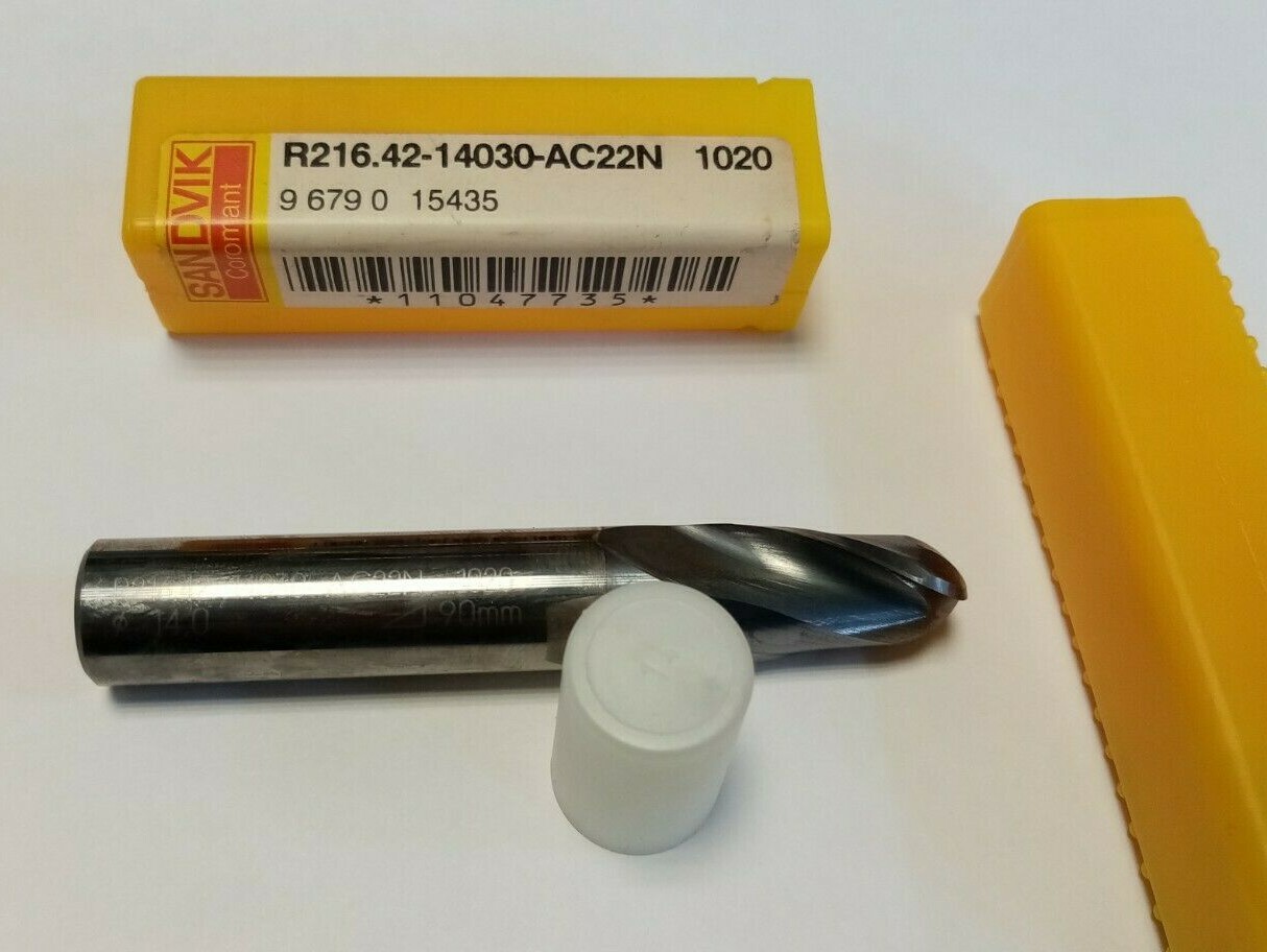 Fraise carbure 3 dents hémisphérique anti-vibration Ø14 pour état de surface miroir