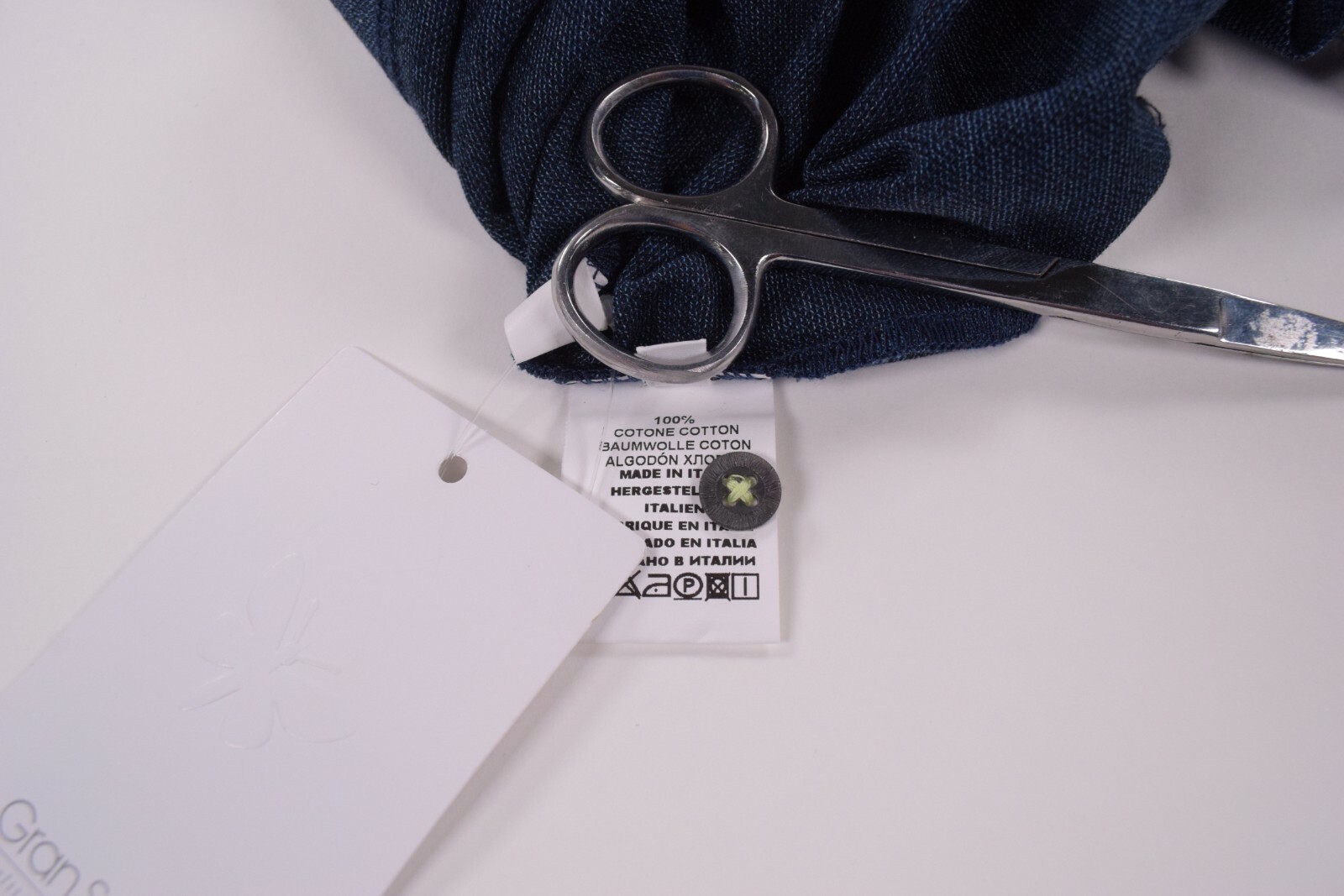Gran Sasso NWT Polo Shirt Short Sleeve Size 50 M In Dark Blue W/ Lime Green image 8