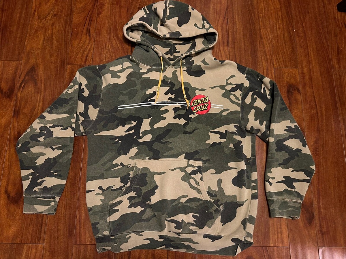 Santa Cruz Skateboards Adult Camouflage Hoodie Vintage