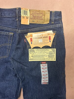 Vintage Levis 501 Pre-Shrunk, Rare Deadstock, New With Tag Jeans