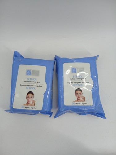 (Lot Of 2) Retinol Makeup Cleansing Wipes 60 total wipes (Sealed) New - Picture 2 of 9