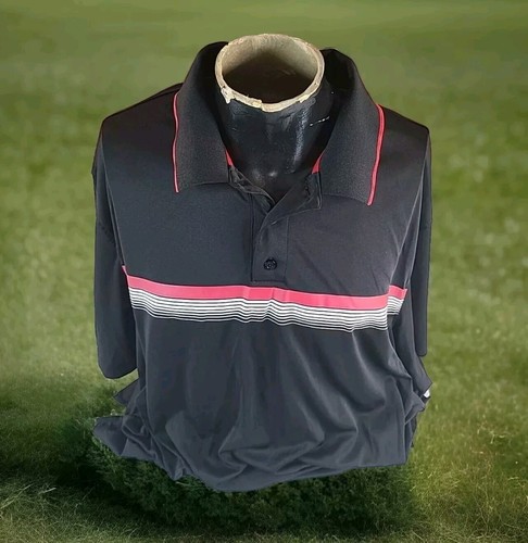Reebok Golf Poloshirt Herren 3XL schwarz & rot Performance Stretch kurzarm F25