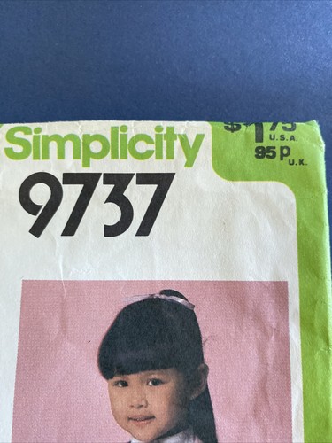 Vintage Simplicity 9737 Pattern Girls Skirt Blouse Unlined Vest Youth Sz 5 Uncut - Picture 7 of 9