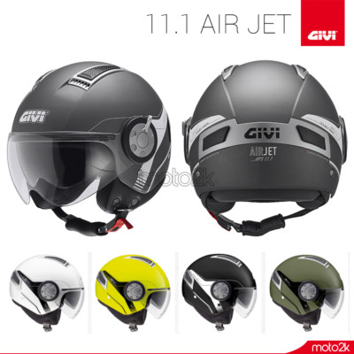 CASCO GIVI 11.1 AIR JET BIANCO / GIALLO FLUO / NERO / VERDE MILITARE /  TITANIO | eBay