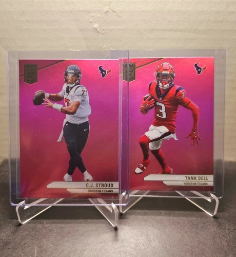 C.J. STROUD & TANK DELL 2024 Donruss Elite 🏈 PINK FOIL #50 HOUSTON TEXANS 🔥🔥