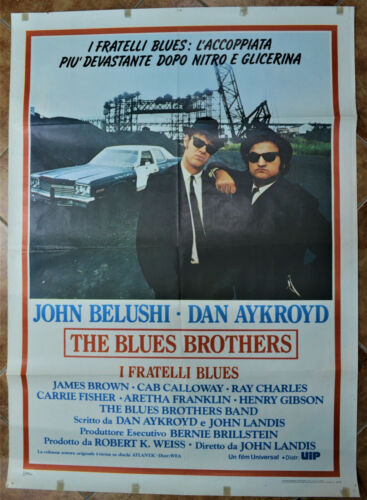MANIFESTO ORIGINALE THE BLUES BROTHERS 80 JOHN BELUSHI DAN AYKROYD