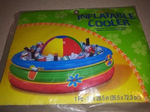 New Beach Ball Inflatable Cooler Round Drink Beer Holder