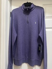Polo Ralph Lauren Purple Heather 1/2 Half Zip Sweater Large NWT 89..50