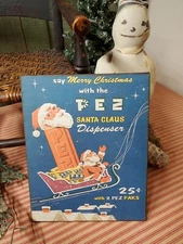 OLD VINTAGE MODERN RETRO STYLE CHRISTMAS SLED SANTA PEZ 25 CENT ADVERTISING SIGN