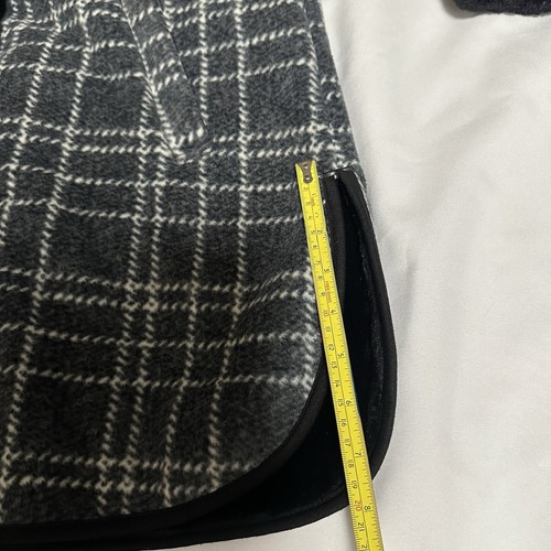 Ike Behar Women's Plush Lined Charcoal Gray Grid Button Front Jacket Coat Size L - Picture 16 of 23